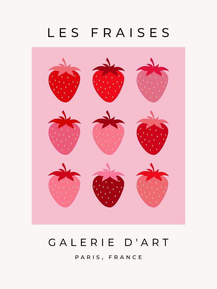 Les Fraises | 01 - Pink And Red Strawberries Fruit