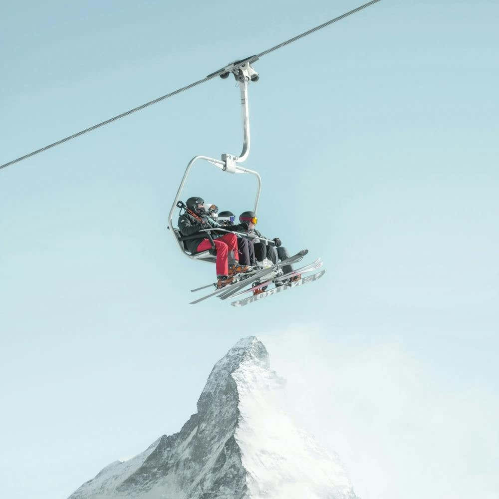 Ski Lift - Winter Landscape - Square