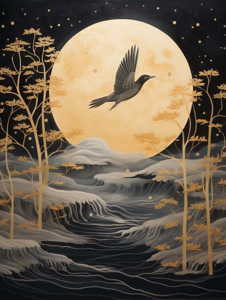 Mockingbird 1 Gold Detail Painting