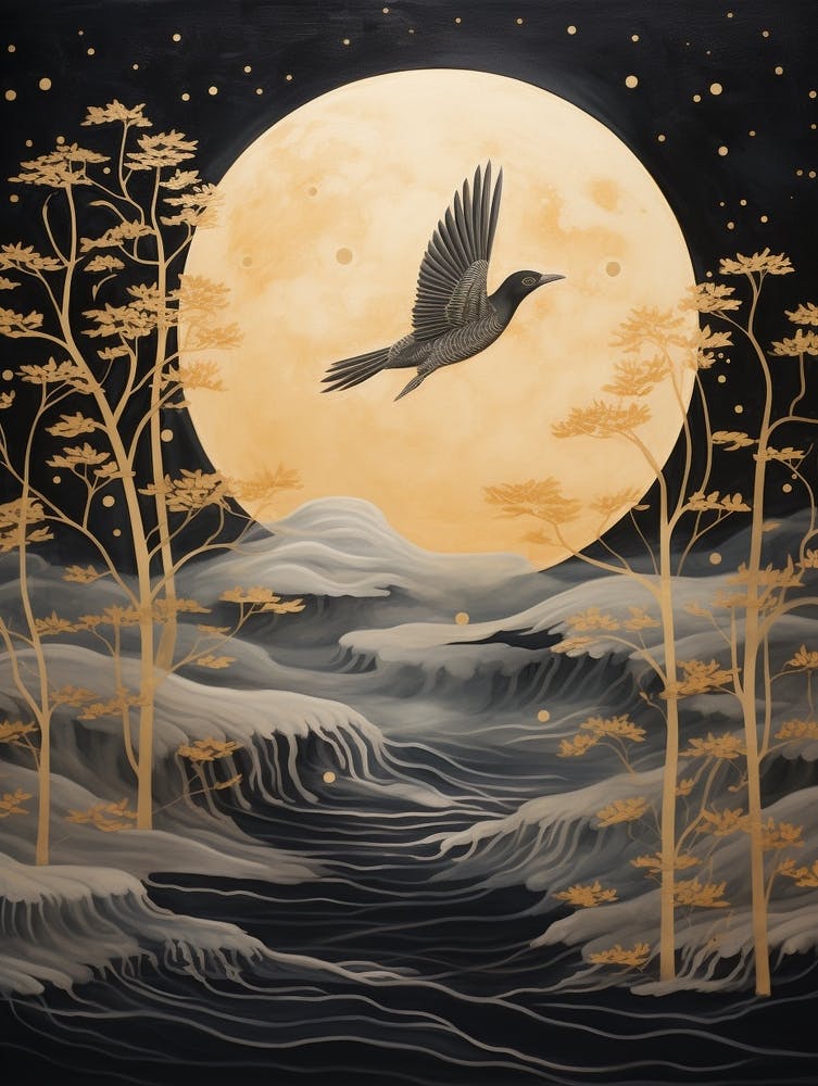 Mockingbird 1 Gold Detail Painting