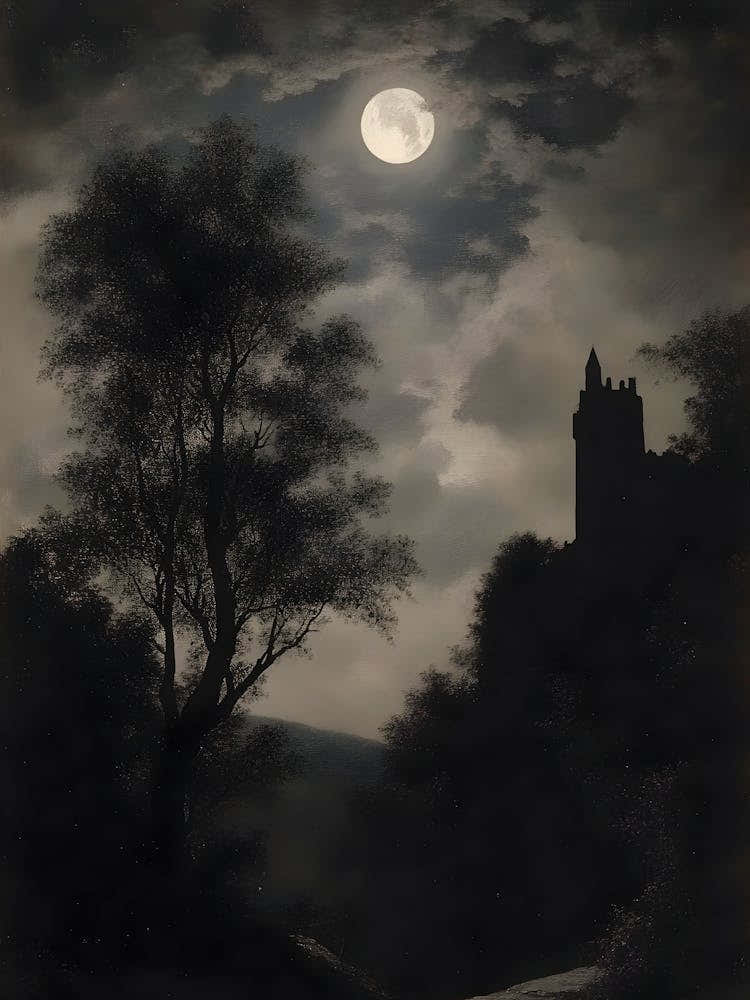 Full Moon Over Castle 1