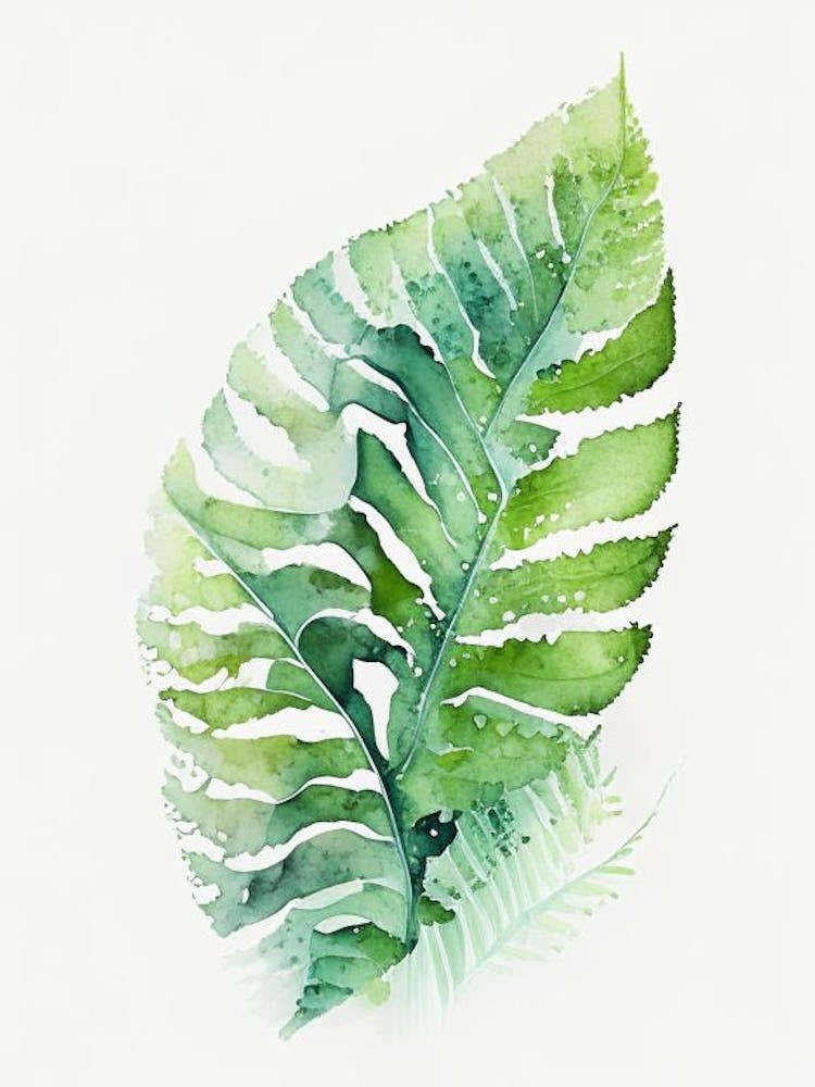 Soft Shield Fern Watercolour