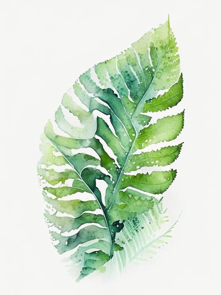 Soft Shield Fern Watercolour