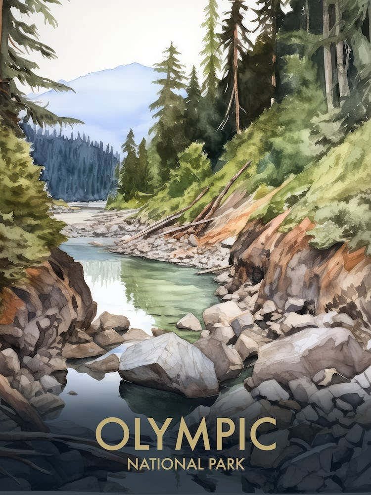 Olympic National Park Vintage Travel Poster 7