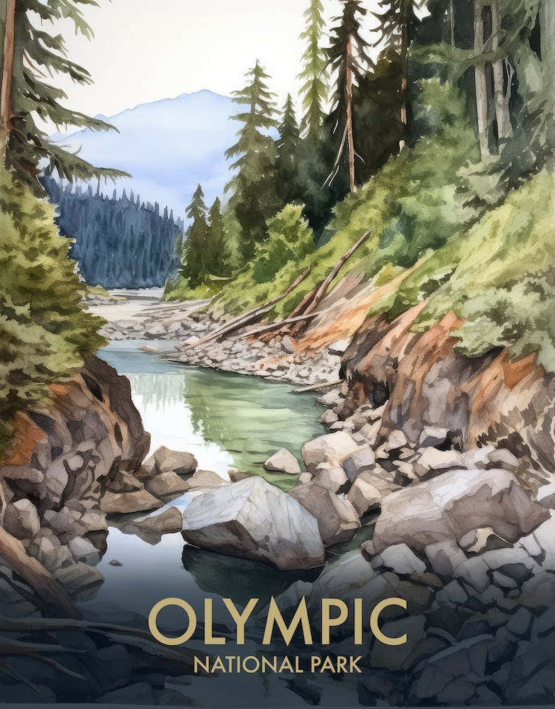Olympic National Park Vintage Travel Poster 7