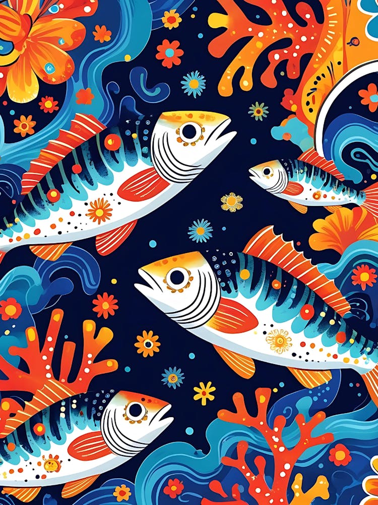 Sardines Fishes In The Sea