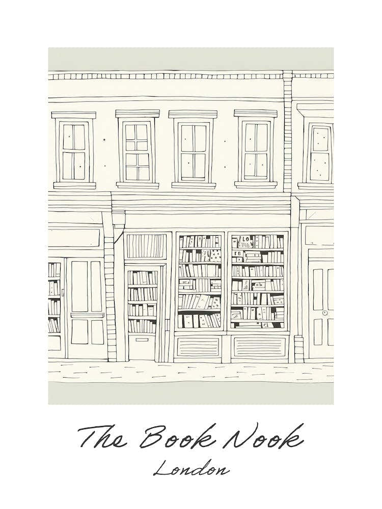 London The Book Nook Pastel Colours 6 Poster