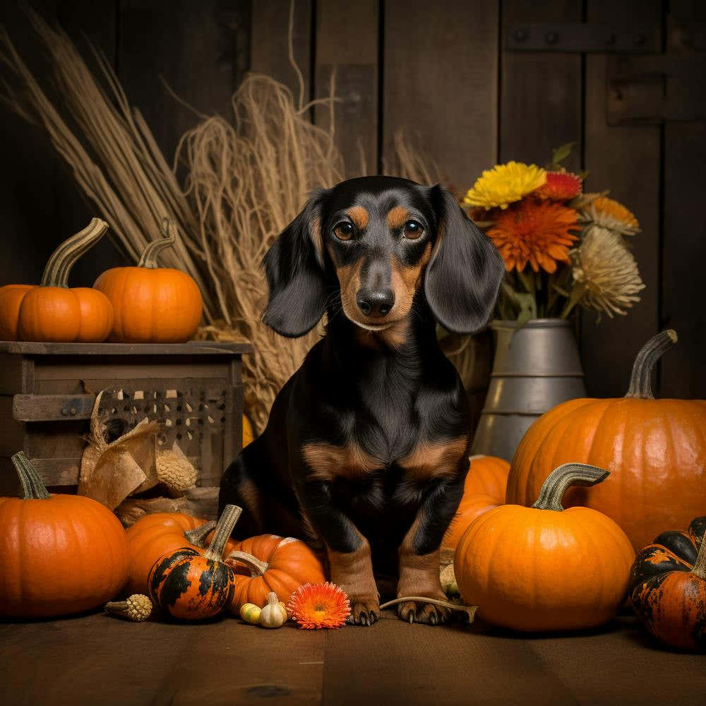 Dachshund & Pumpkins (Halloween) 1