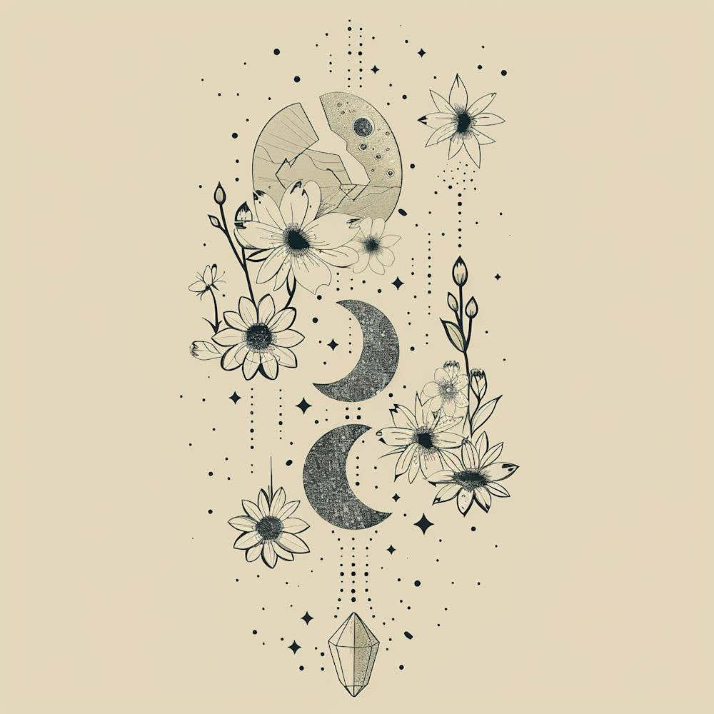 Minimalist Boho Celestial Moon 5