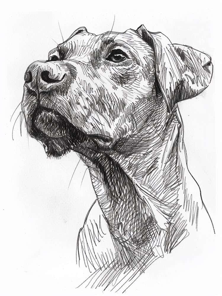Dog Pencil Line Sketch 1