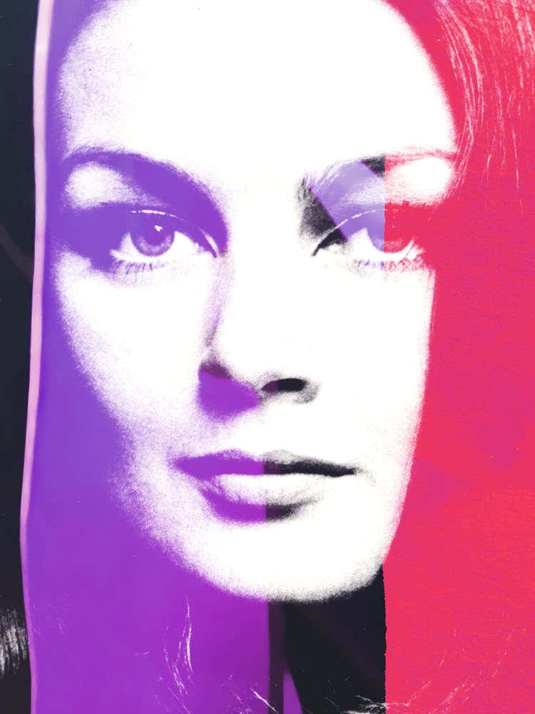 Pink And Purple Woman Portrait Wall