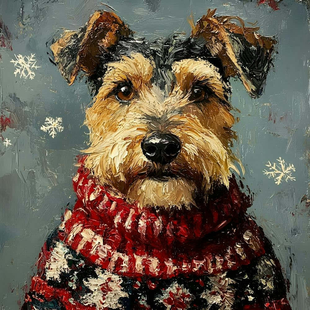 Airedale In Christmas Sweater 3