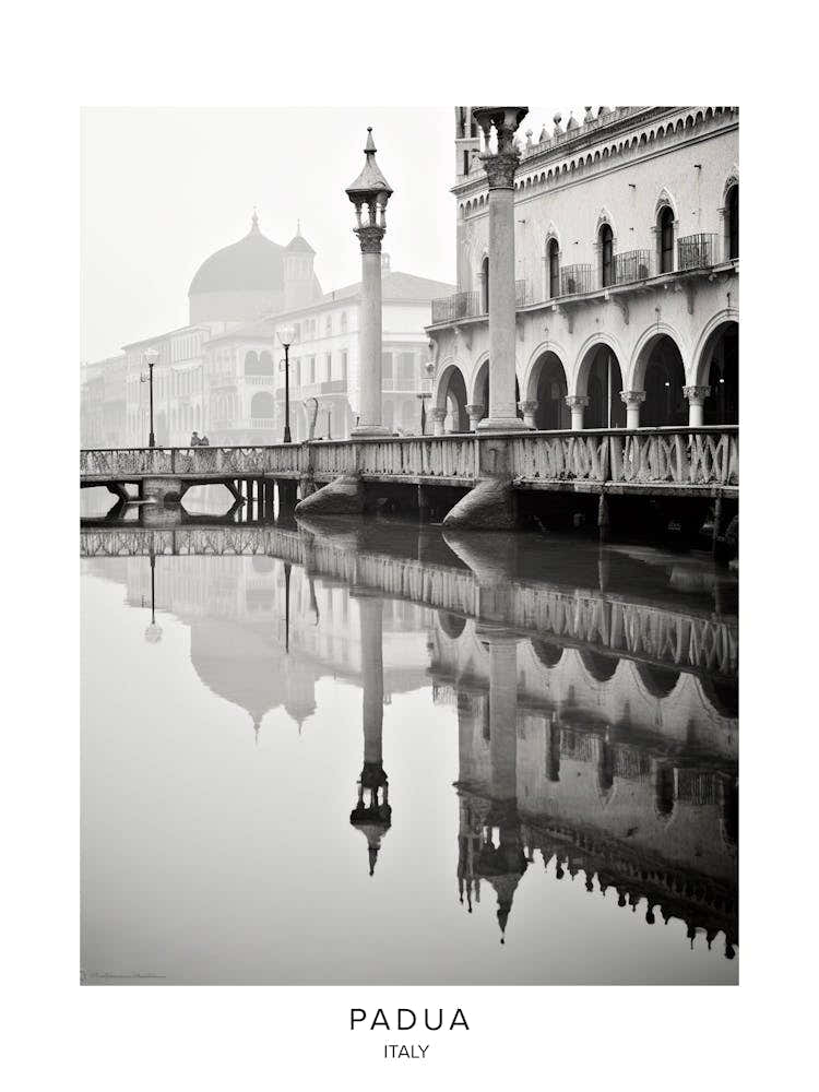 Poster Of Padua, Italy, Black And White Analogue Photography 1