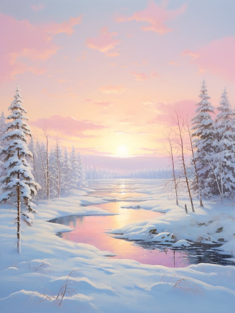 Dreamy Winter Painting Rovaniemi Finland 3