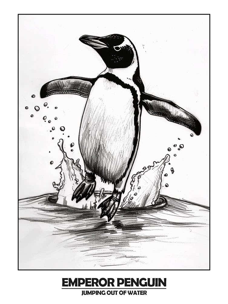 Penguin Jumping Out Of Water Poster 4