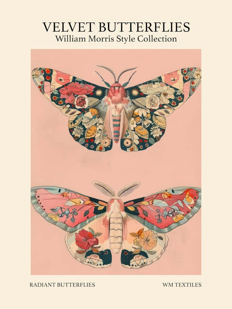 Velvet Butterflies Collection Radiant Butterflies William Morris Style 3