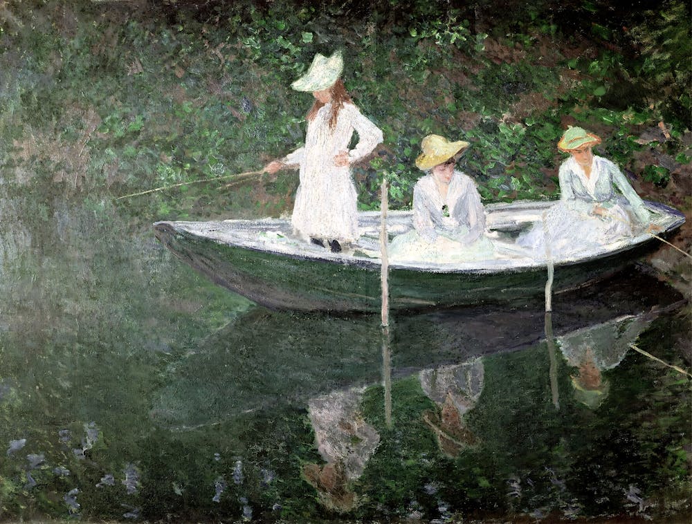 Three Women In A Boat, Claude Monet