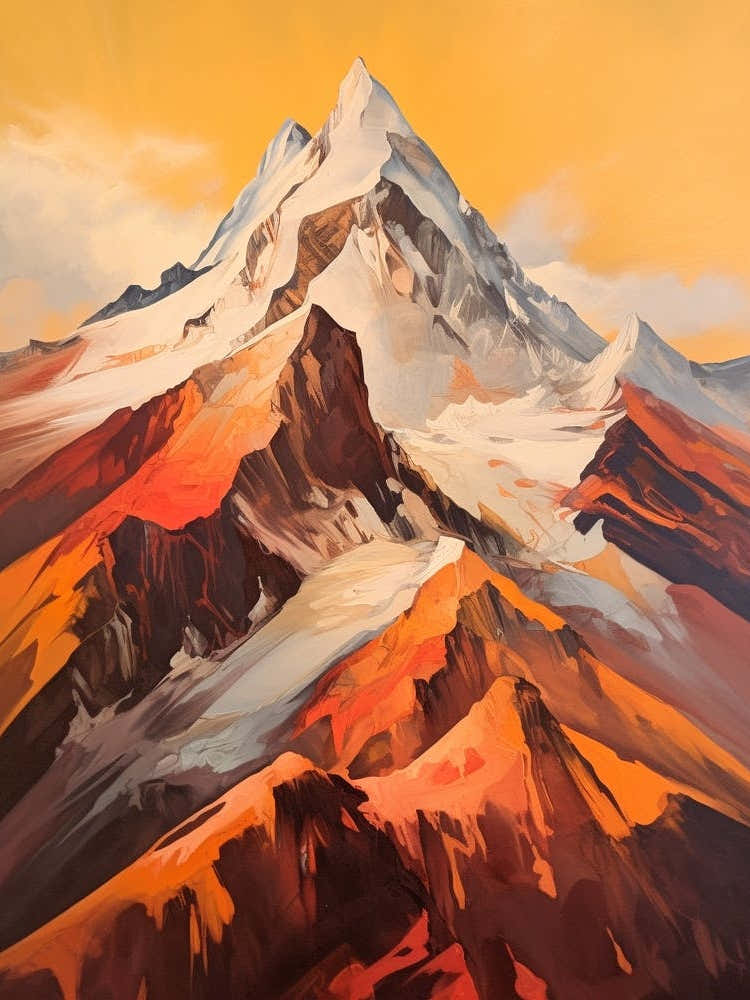 Nanga Parbat Pakistan 1 Mountain Painting