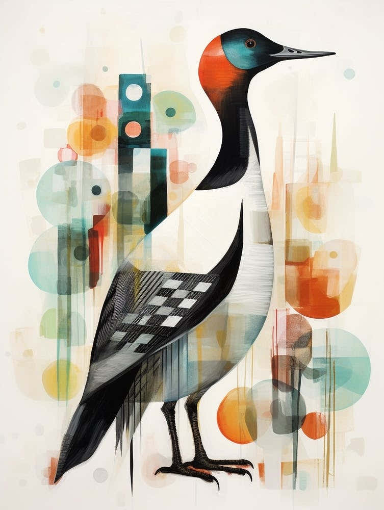 Bird Painting Collage Canvasback 2