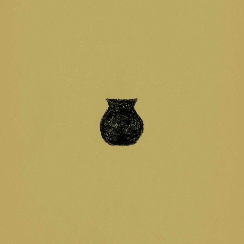 Dusty green, Minimalist clay pot