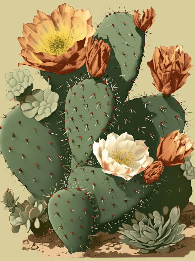 Vintage Cactus Illustration 1