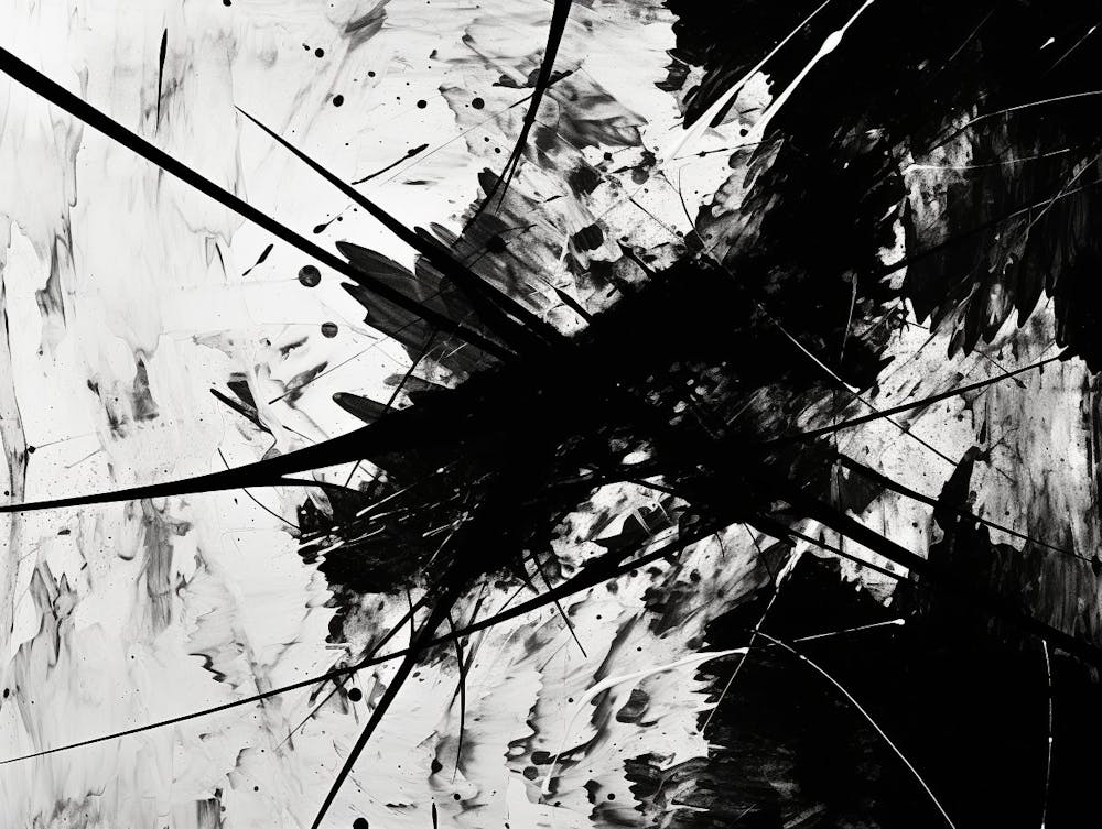 Chaos Abstract Black And White 11