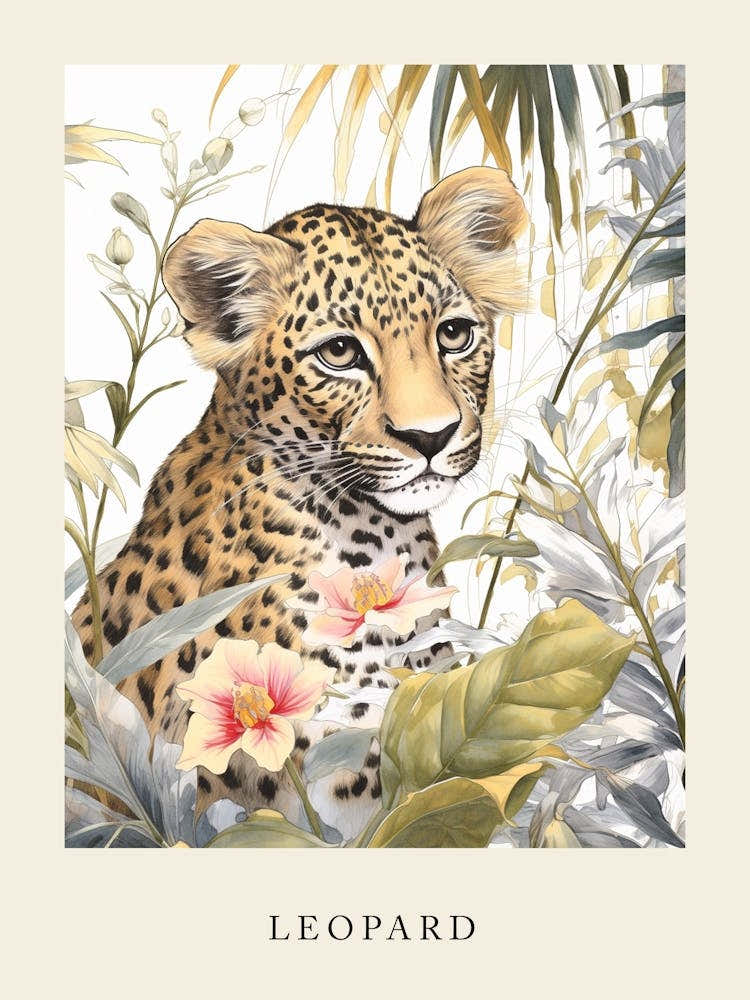 Beatrix Potter Inspired  Animal Watercolour Leopard 1