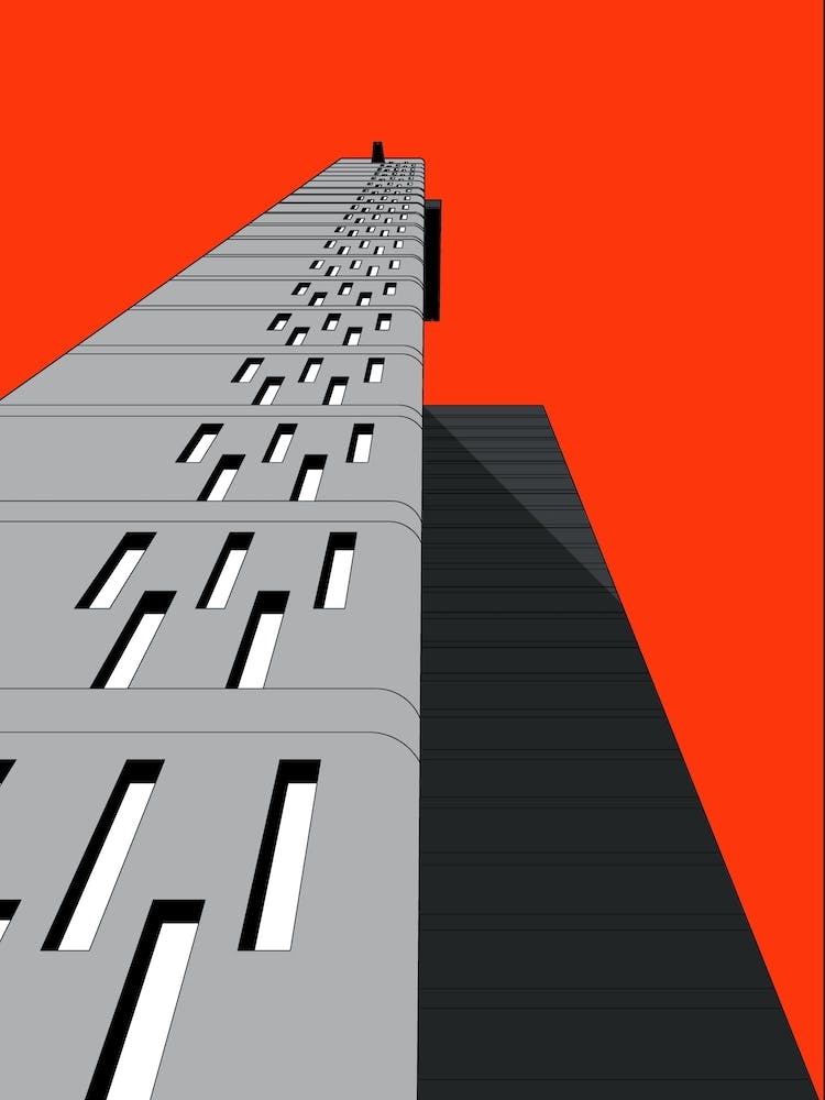 Balfron Tower, Black, White and Red