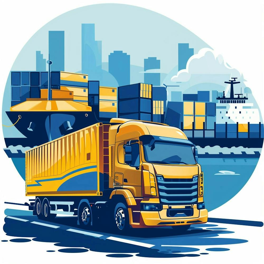 Freight Truck On The Road