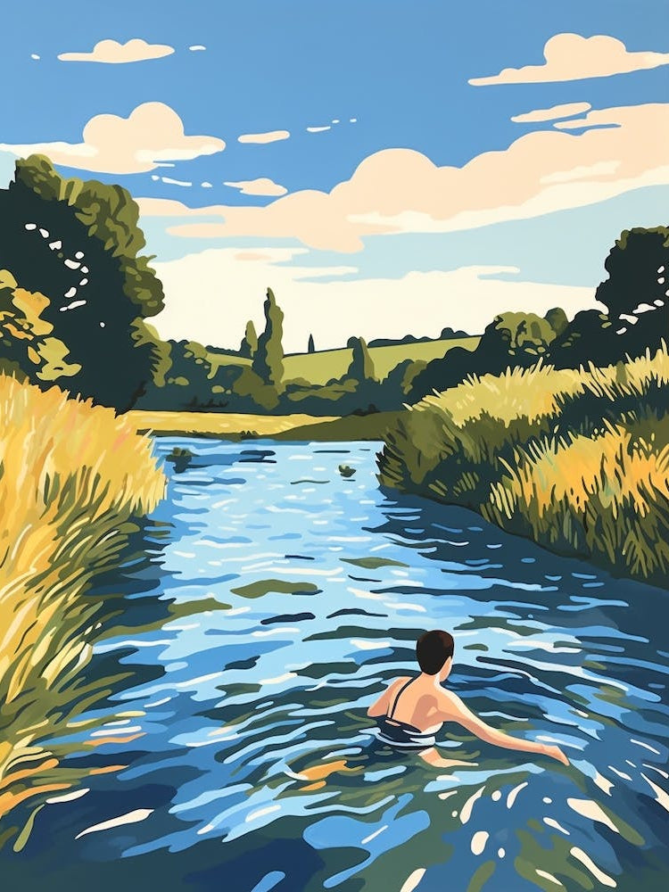 Wild Swimming At River Great Ouse Bedfordshire 2