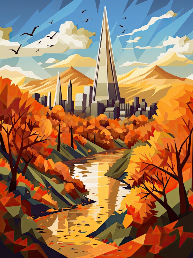 London View   Geometric Vector Illustration 3