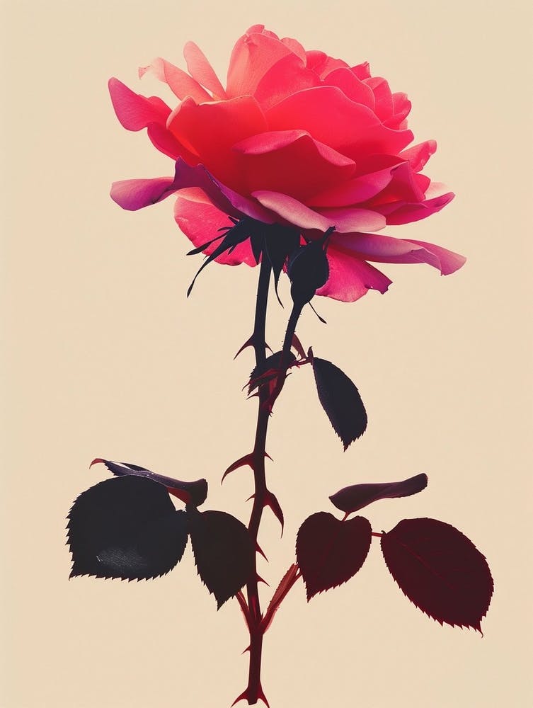 English Roses Painting Rose Silhouette 4