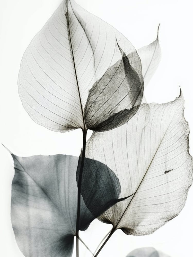 Black White Leaf Image 1