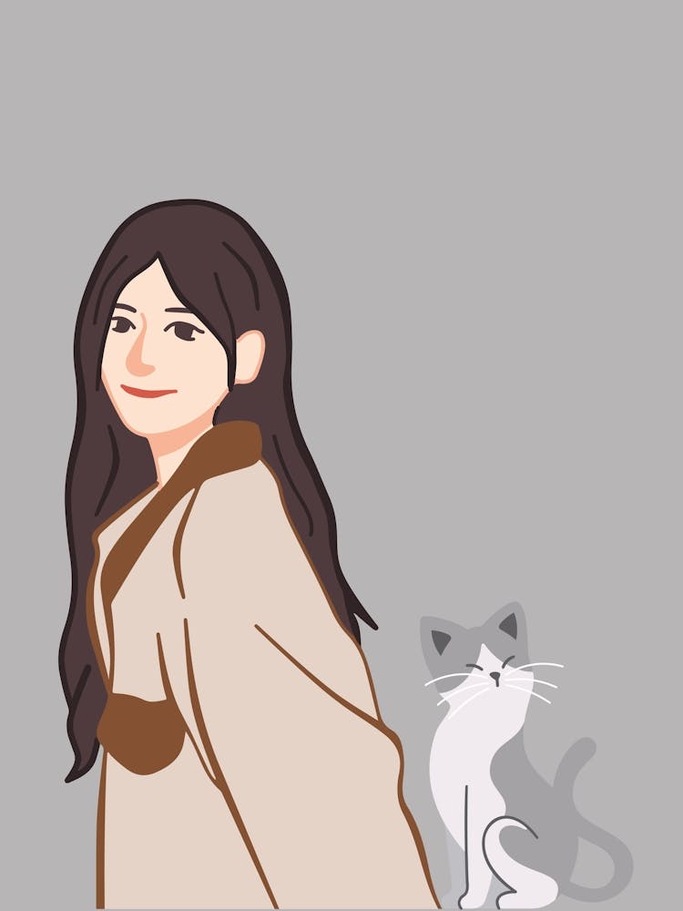 Girl With A Cat