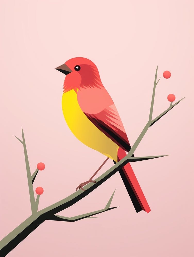 Minimalist American Goldfinch 1 Illustration