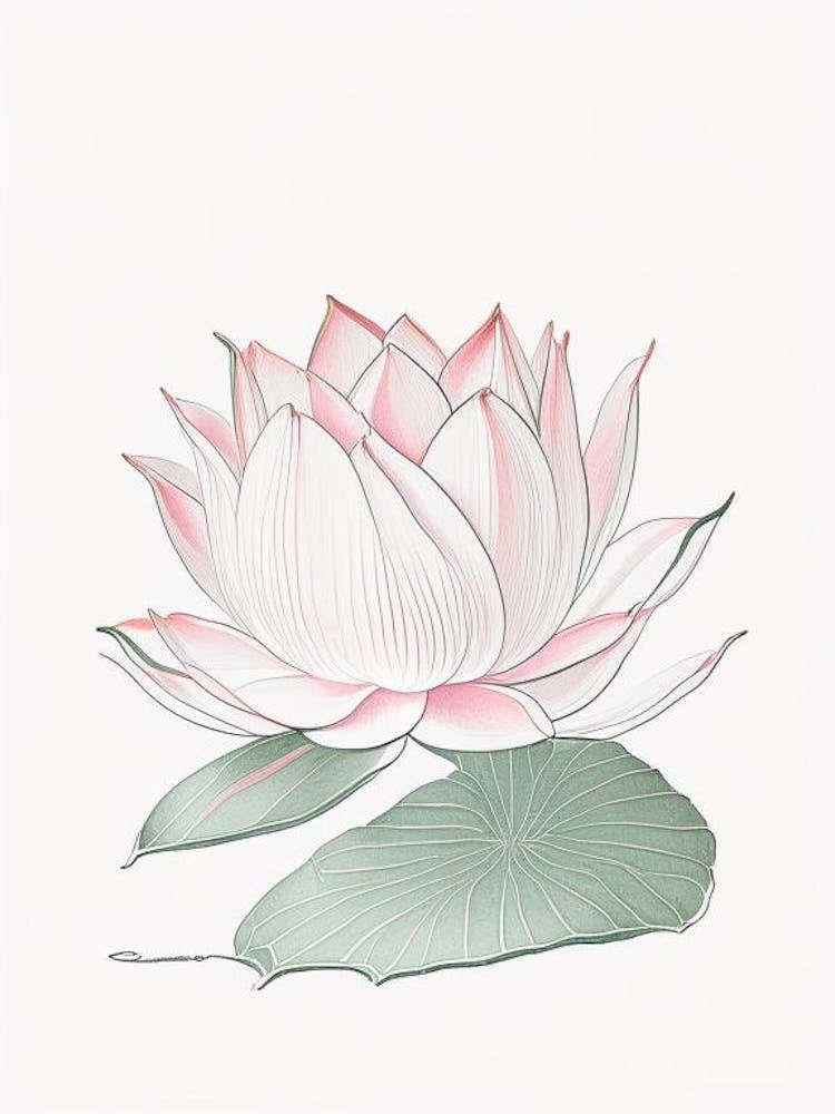 Lotus Flower Pattern Pencil Illustration 7