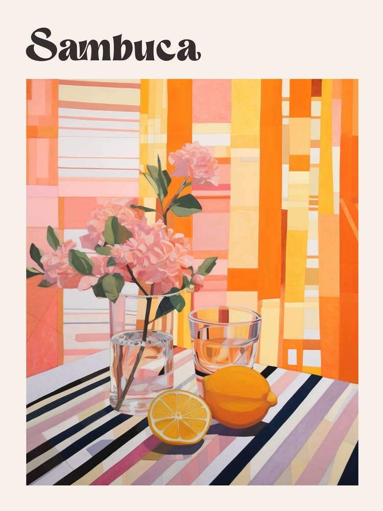 Sambuca 2 Retro Cocktail Poster