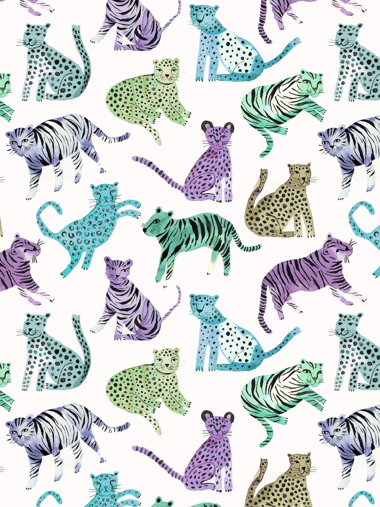 Tiger And Leopards Africa Safari Purple