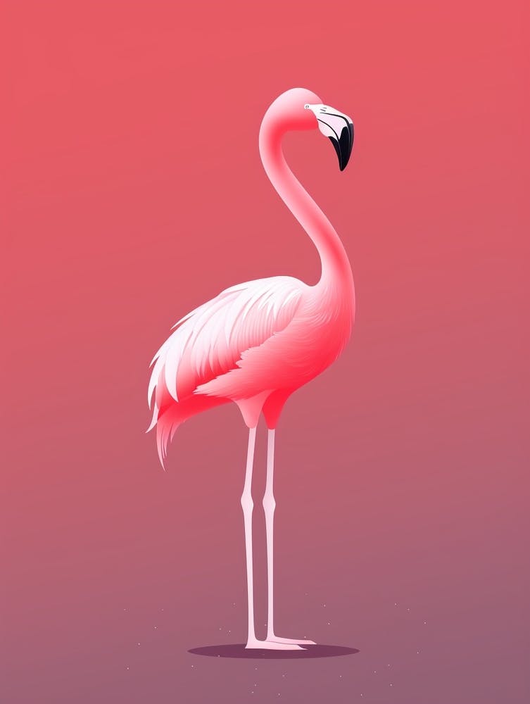 Minimalist Flamingo 2 Illustration