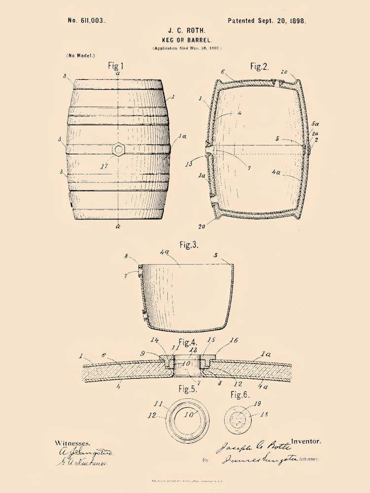 Barrel Patent Vintage Poster