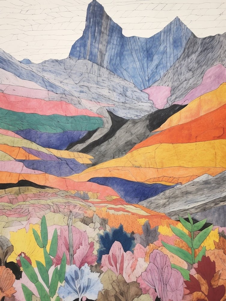 Ben Alder Scotland 2 Colourful Mountain Illustration