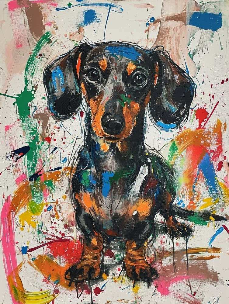 Dachshund Acrylic Painting 10