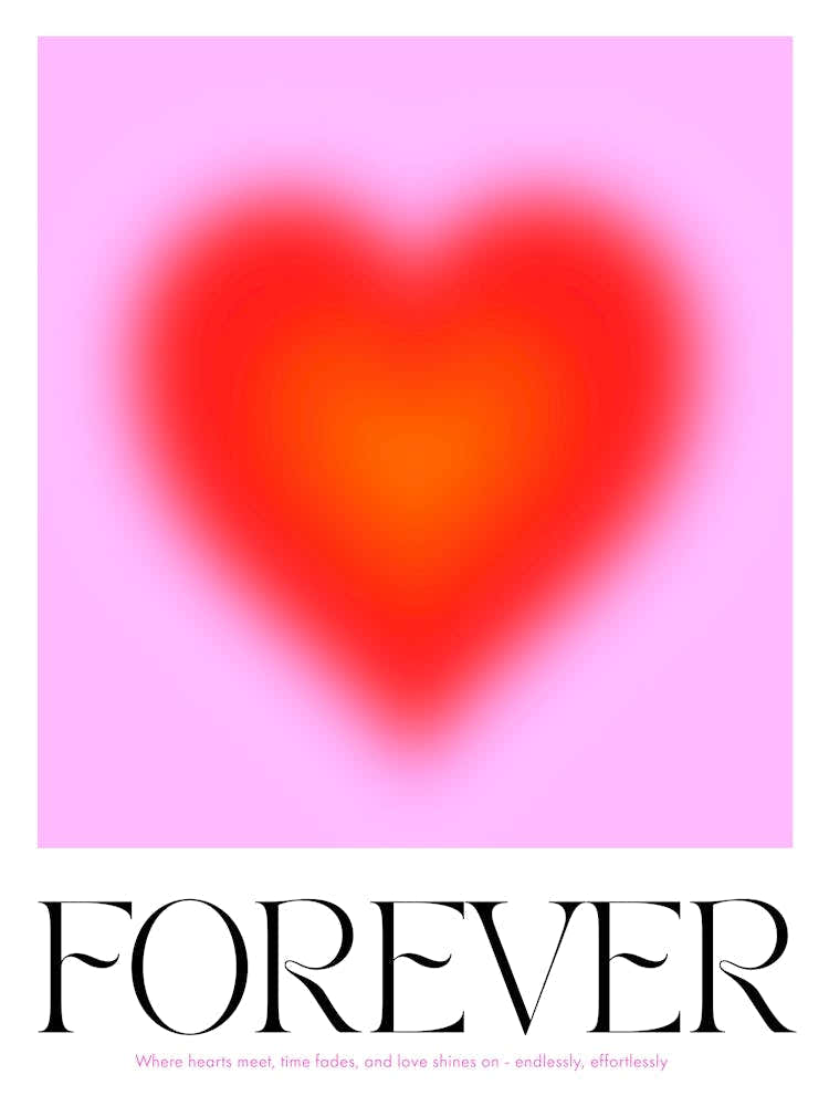 Forever Love Heart Gradient Pink & Red