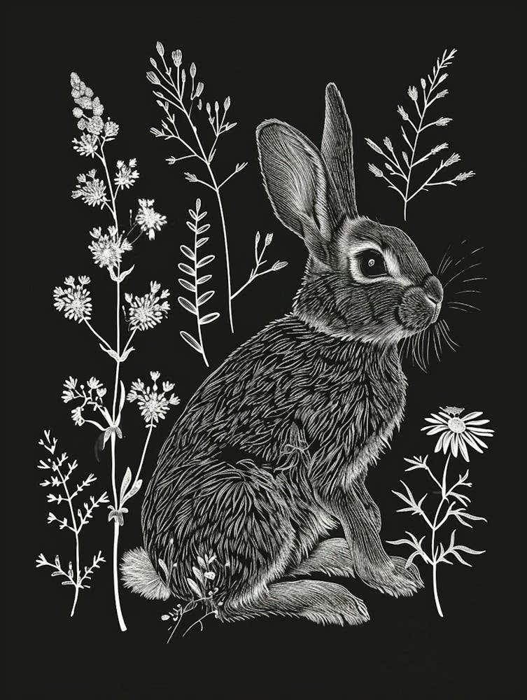 Mini Rex Rabbit Minimalist Illustration 3