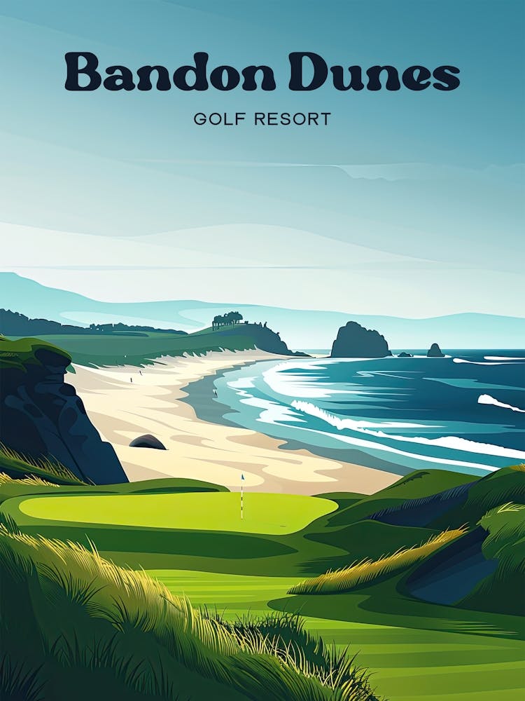 Bandon Dunes Golf Resort Oregon Travel Art