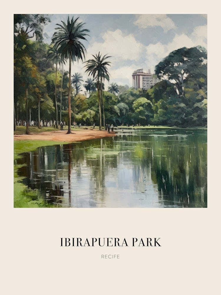 Ibirapuera Park Recife Brazil 4 Vintage Cezanne Inspired Poster