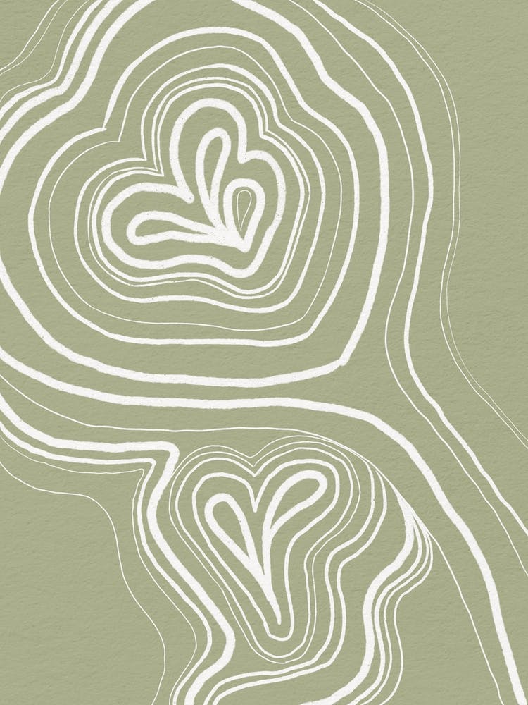 Abstract Lines Waves Sage Green