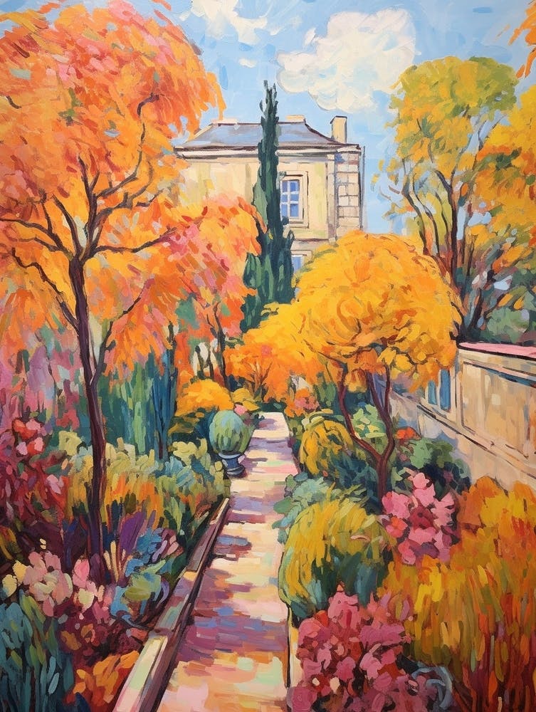 Autumn Gardens Painting Giardini Botanici Villa Taranto Italy 1