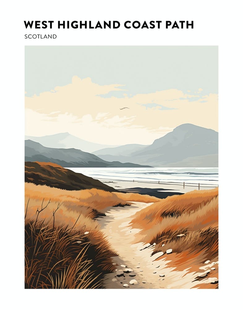West Highland Coast Path Scotland 2 Hiking Trail Landscape Poster