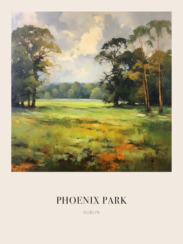 Phoenix Park Dublin Vintage Cezanne Inspired Poster